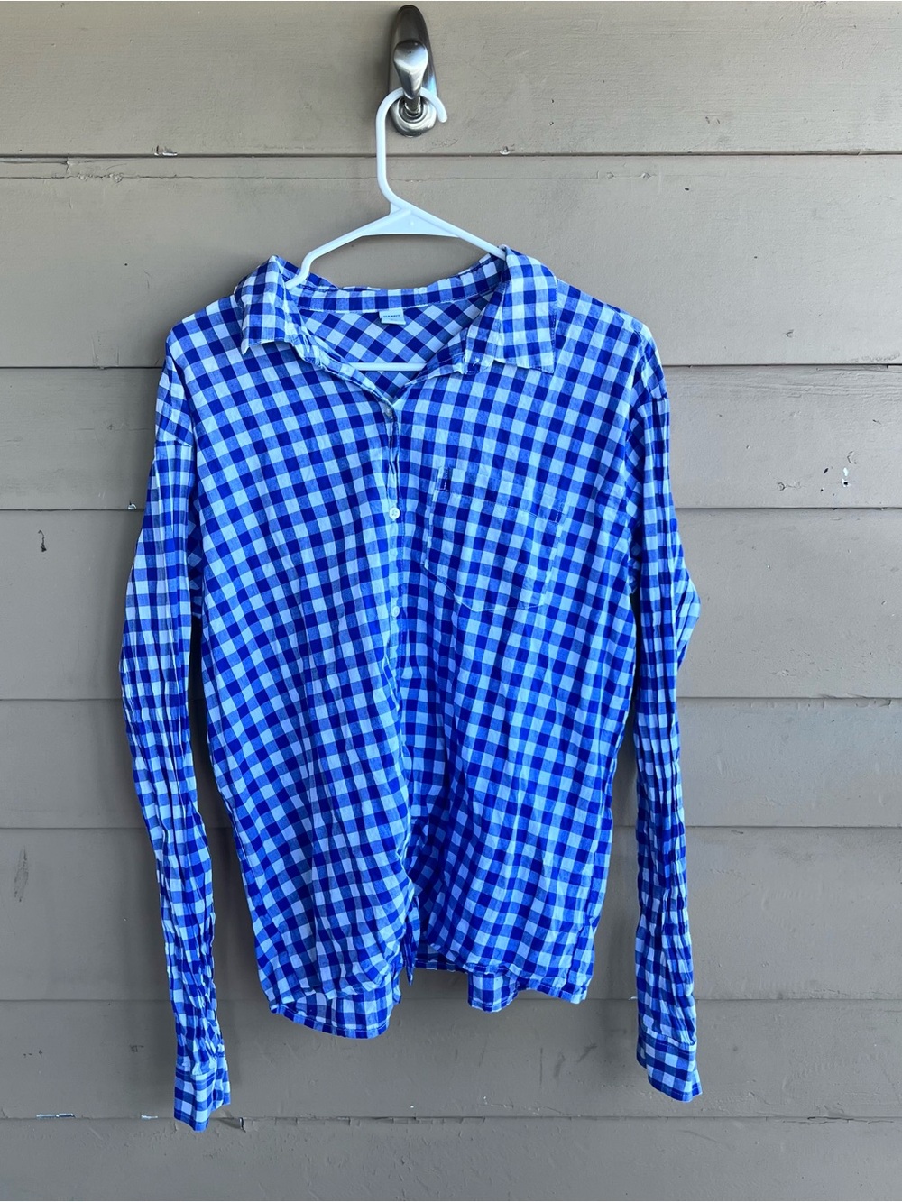 Old Navy Checkered Collared Button Down Shirt Size L Tall